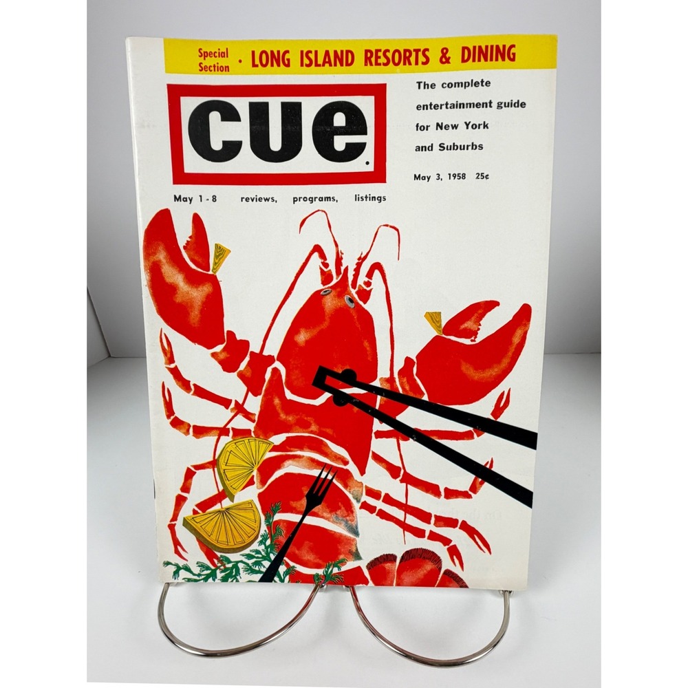 Vintage 1958 Cue Magazine Long Island Resorts Dining NYC TV Ads May 3